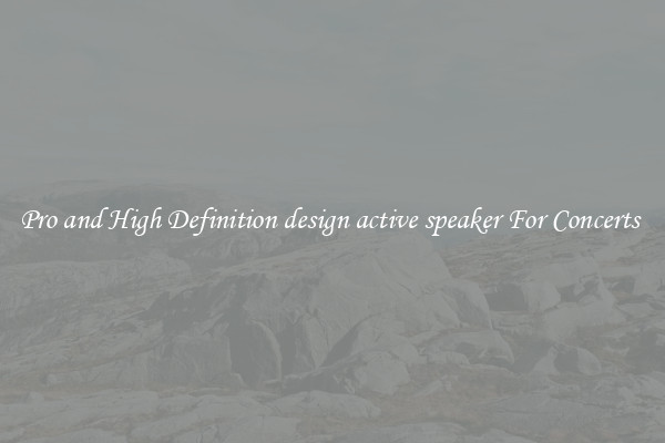Pro and High Definition design active speaker For Concerts 