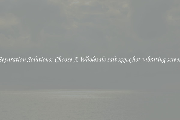 Separation Solutions: Choose A Wholesale salt xxnx hot vibrating screen