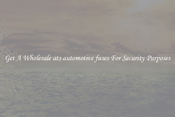 Get A Wholesale ats automotive fuses For Security Purposes