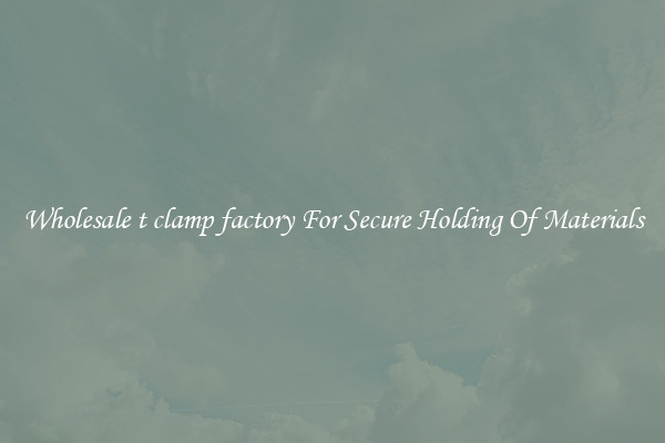 Wholesale t clamp factory For Secure Holding Of Materials