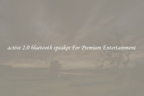 active 2.0 bluetooth speaker For Premium Entertainment 