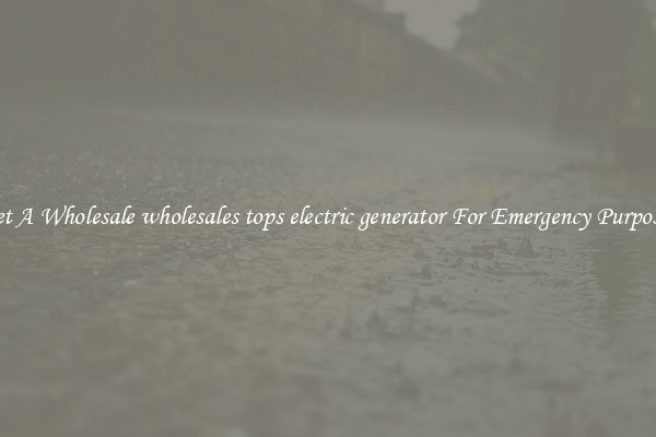 Get A Wholesale wholesales tops electric generator For Emergency Purposes