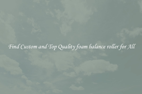Find Custom and Top Quality foam balance roller for All