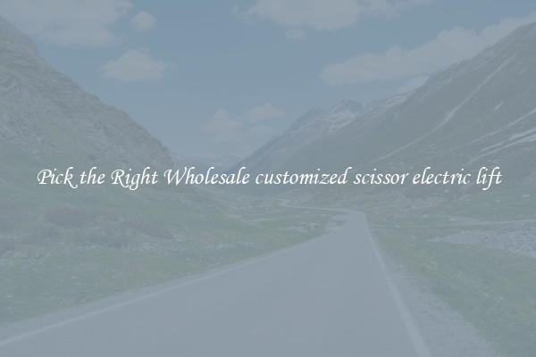 Pick the Right Wholesale customized scissor electric lift