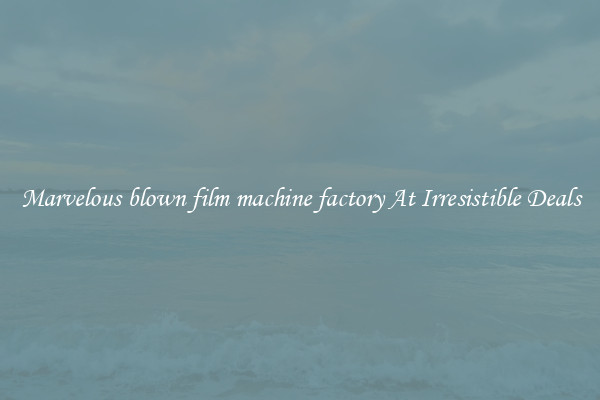 Marvelous blown film machine factory At Irresistible Deals