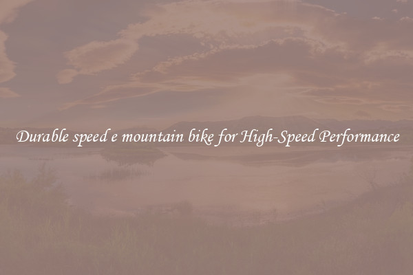 Durable speed e mountain bike for High-Speed Performance